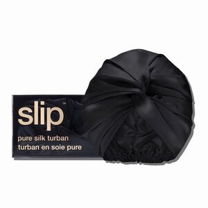 Slip Pure Silk Hair Turban Black NEW
